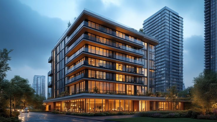 Affordable apartment towers on the east side of Whitefield, Bangalore, artist impression
