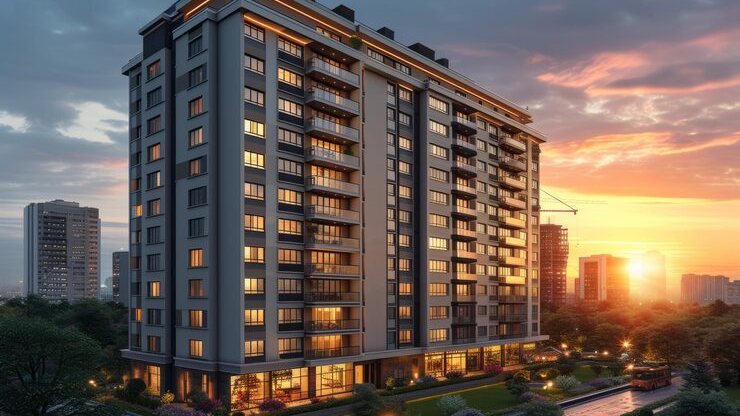 Master-planned township towers near Whitefield, Bangalore, artist impression