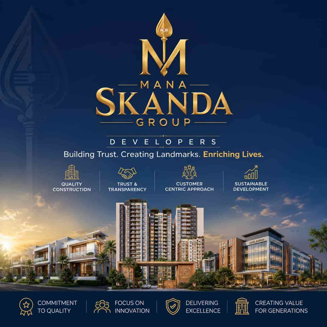 Mana Skanda Group official logo for luxury apartments in Whitefield-Sarjapur Road