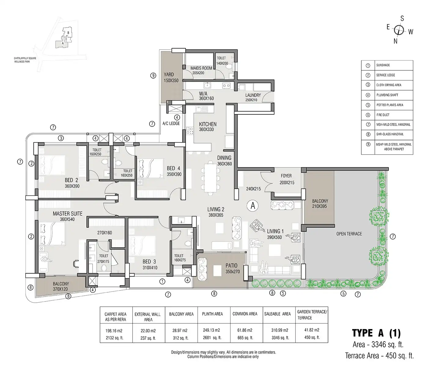 4 BHK apartment floor plan preview at My Home Whitefield–Hoskote Road