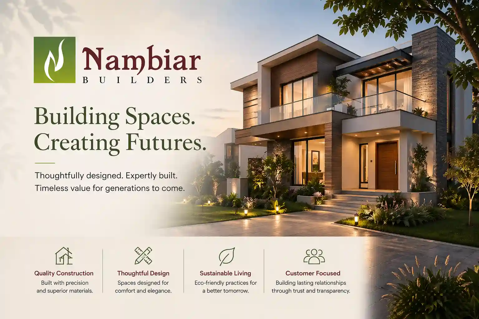 Nambiar Builders official logo for Whitefield projects