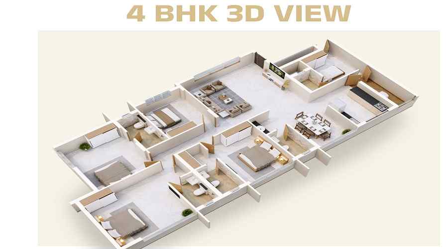 Prestige Highland Hideaway 3 BHK Floor Plan